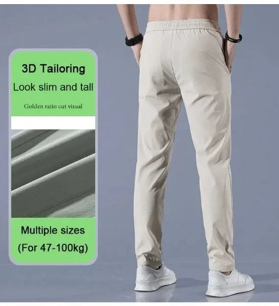 Hot selling Ice Silk Pants Casual Pants Summer Quick Drying Breathable Ice Silk Sports Outdoor Pants Bag Eyebrow Open
