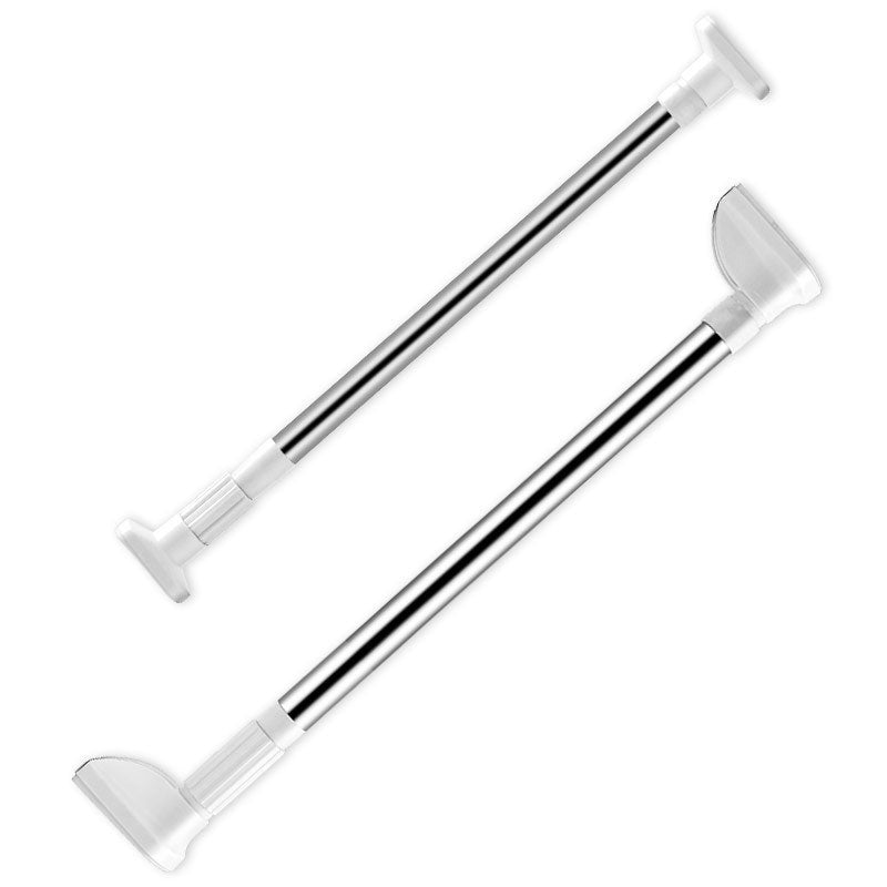 Telescopic Clothing Rod Punch-free Adjustable Shower Curtain Rods And Accessories Extendable Stainless Steel Simple Support Rod